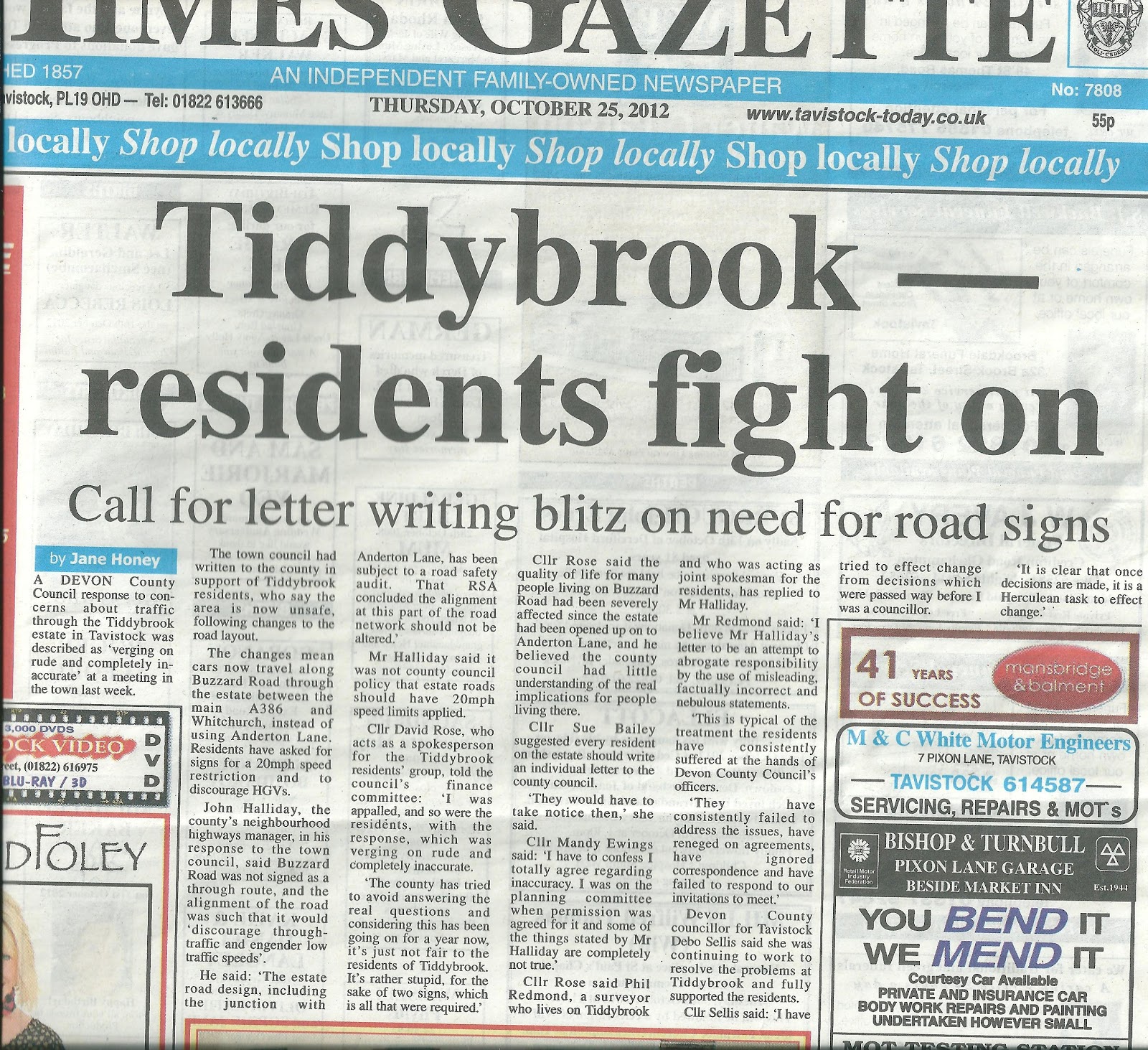 Tiddy Brook Meadows Tiddy Brook Residents Fight On! Tavi Times 25th