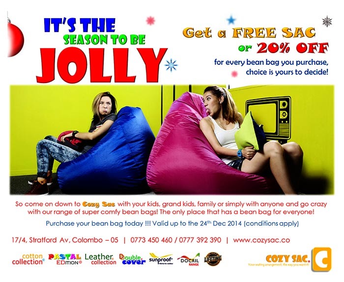 If you’d ask us, we’d say Cozy Sac’s are one of  the most comfortable piece of furniture in existence. At present Cozy Sac is the only branded Bean Bag available in Sri Lanka providing its customers a range of products to fit different life styles…   We truly believe that Cozy Sac is the answer to comfortable seating that people of all ages have been looking for.