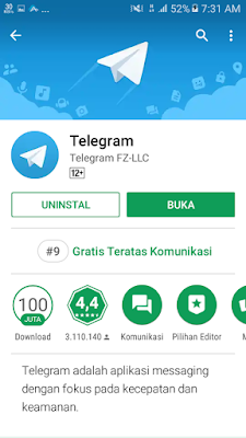 Download aplikasi Telegram di Play Store