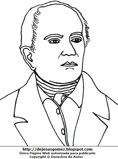 Andrés Bello Dibujo de Andrés Bello para colorear pintar imprimir. Andrés Bello de Jesus Gómez