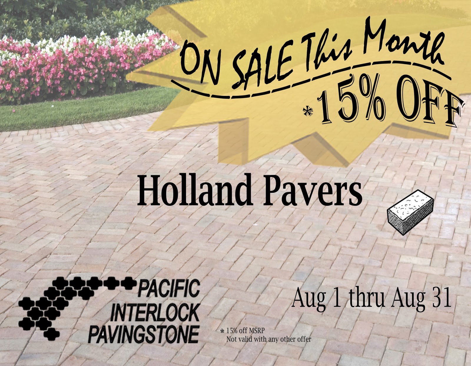 Pacific Interlock Pavingstones Holland Pavers on Sale for August