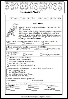 Texto informativo Texto informativo anu preto