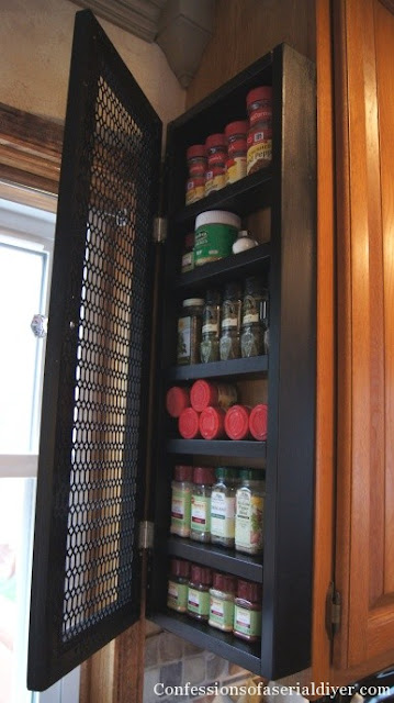 An Easy DIY spice cupboard :: OrganizingMadeFun.com