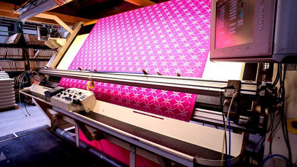 Roller printing on textiles
