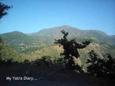 Nature with trees and mountains in the backdrop in the Garhwal Himalayas in Uttarakhand