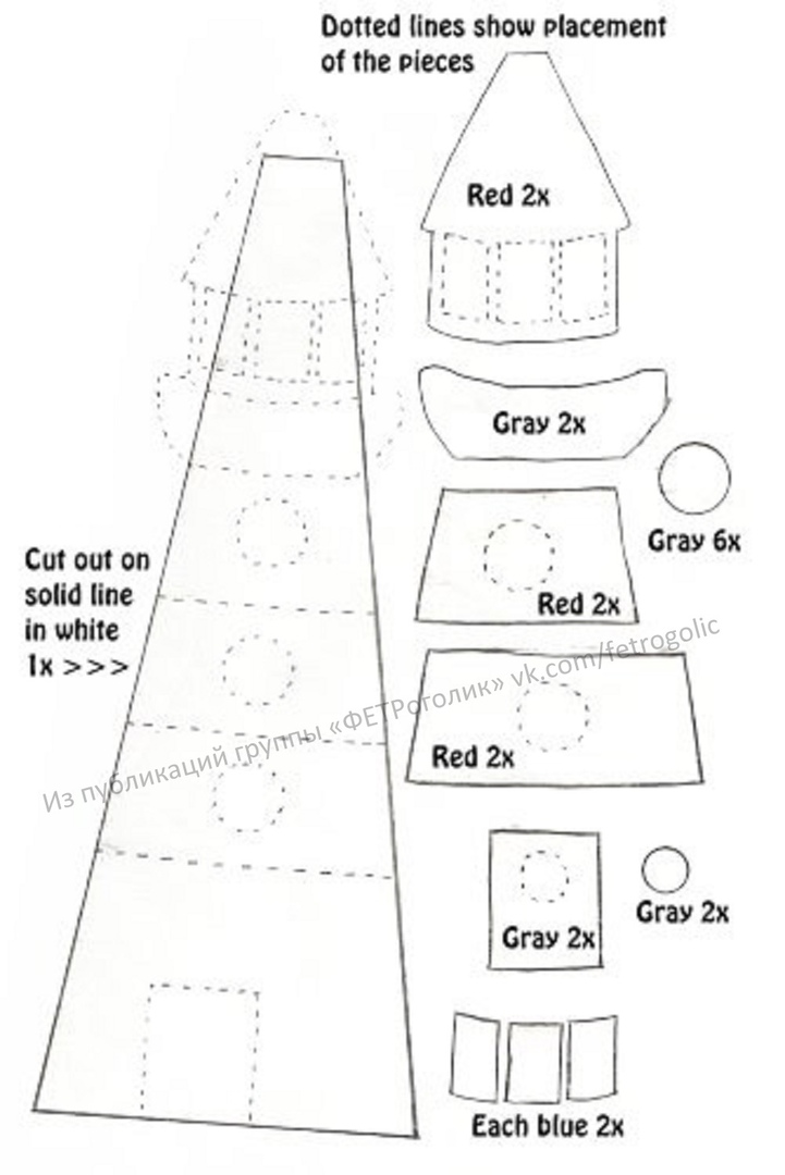 Molde de Farol decoração para quarto de menino Feltro e moldes para