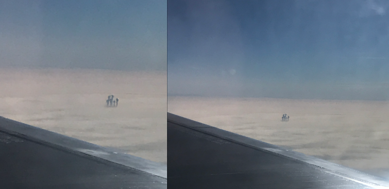Resultado de imagen para Pasajero de avión fotografía extrañas figuras sobre las nubes