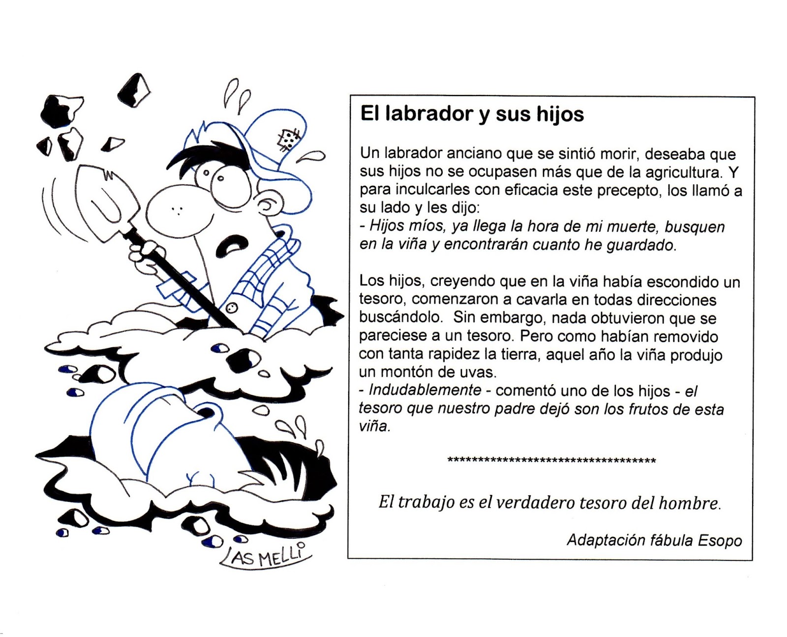 El Rincón de las Melli FÁBULA El labrador y sus hijos (para colorear y compartir) El Rincón de las Melli FÁBULA El labrador y sus hijos (para colorear y compartir)