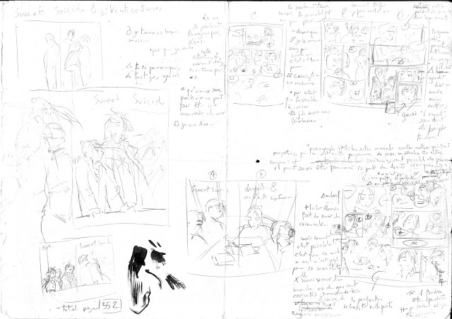 croquis et story board - Sweet Suicide - étape par étape BD croquis et story board - Sweet Suicide - étape par étape BD
