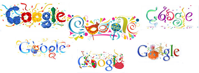 Diferentes doodles de Google de Carnaval