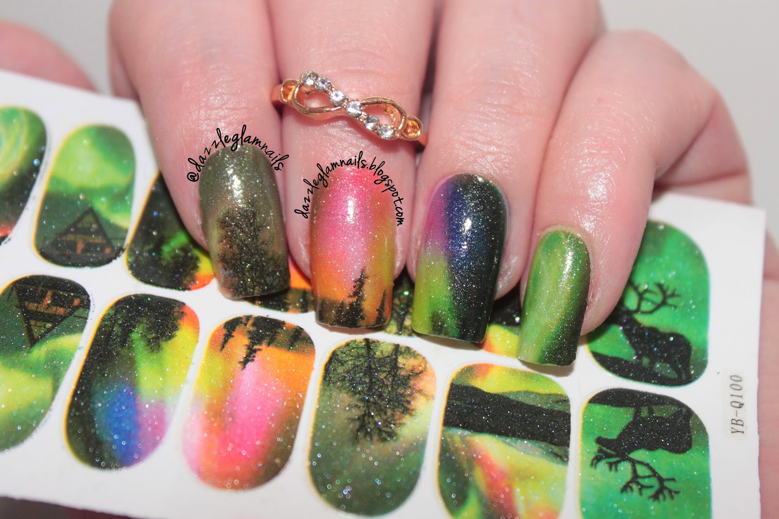 Dazzle Glam Nails Nail Art Blog Northern Lights Nail Art Tutorial
