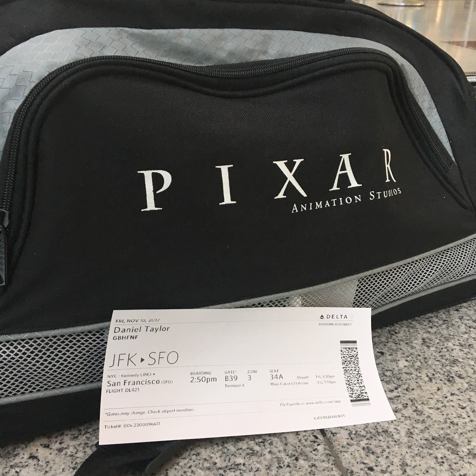 pixar studios gym bag 