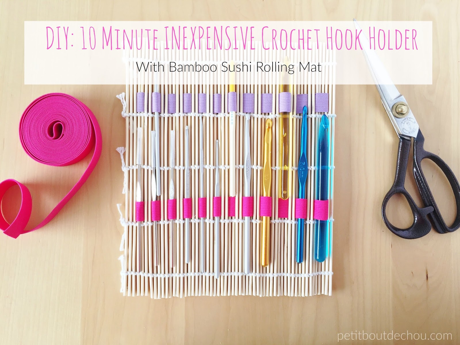 DIY: 10 Minute Inexpensive Crochet Hook Holder with Bamboo Sushi