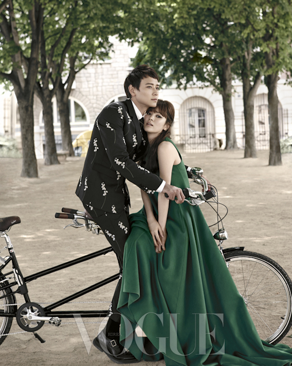 Kang Dong Won and Song Hye Kyo in Paris for Vogue Korea September 2014