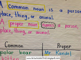 Mrs. Wheeler's First Grade Tidbits: Common and Proper Nouns Freebies