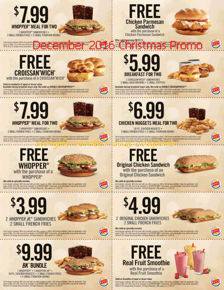 Bk coupons dec 2019