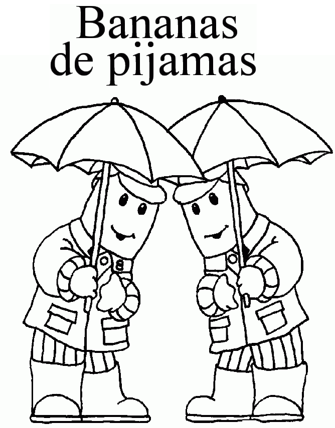 ESPAÇO EDUCAR Desenhos dos bananas de pijamas para colorir, pintar