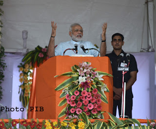 Prime MinisterNarendra Modi at the foundation stone ceremony of the AIIMS Gorakhpur