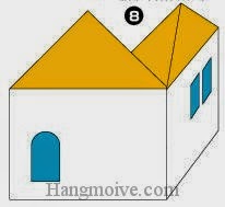 Bước 8: Vẽ cửa sổ, cửa đi để hoàn thành cách xếp ngôi nhà hai mặt bằng giấy origami đơn giản.