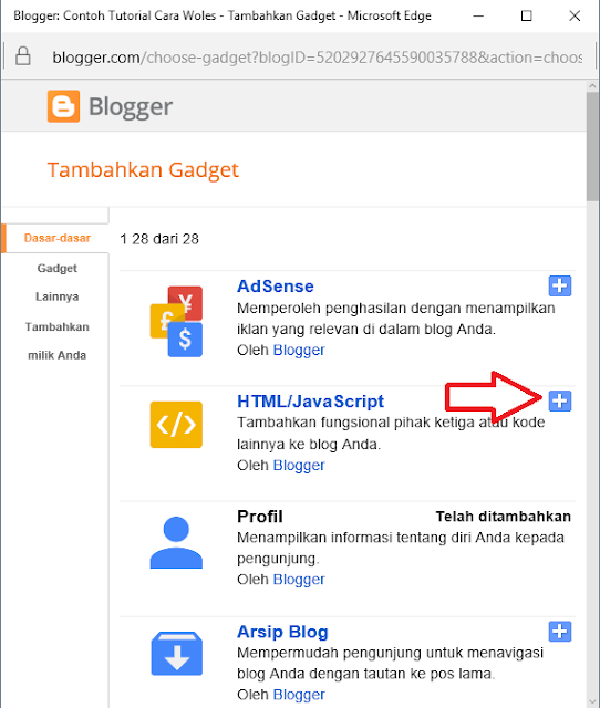 Cara memasang widget visitor online di blog
