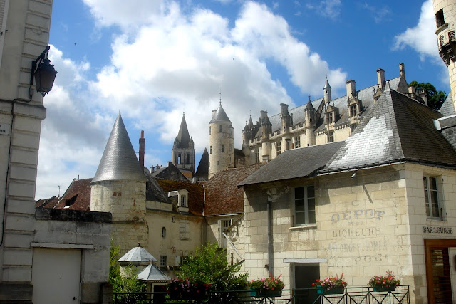 Looking up towards the citadel in Loches