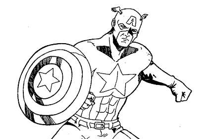 Mewarnai Captain America Download Gambar Mewarnai Gratis