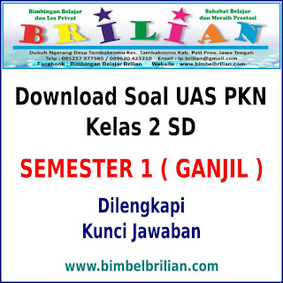 Download Soal UAS PKN Kelas 2 SD Semester 1 (Ganjil) Dan Kunci Jawaban 
