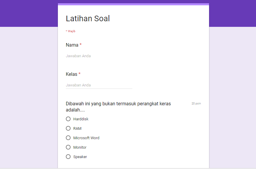 Cara Membuat Soal Dengan Google Form