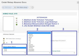 cetak rekapan absen guru