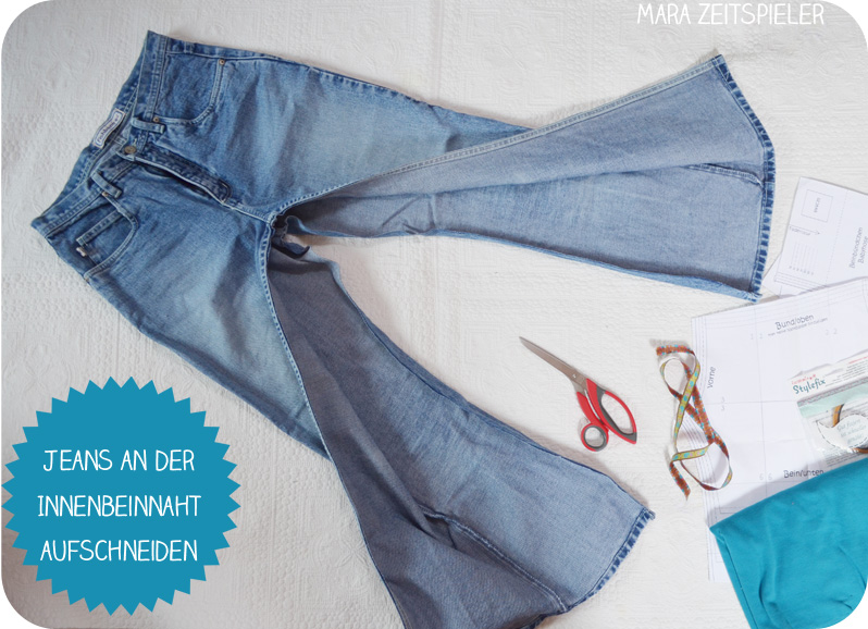 UpcyclingTutorial Babyhosen aus alten Jeans nähen Mara Zeitspieler