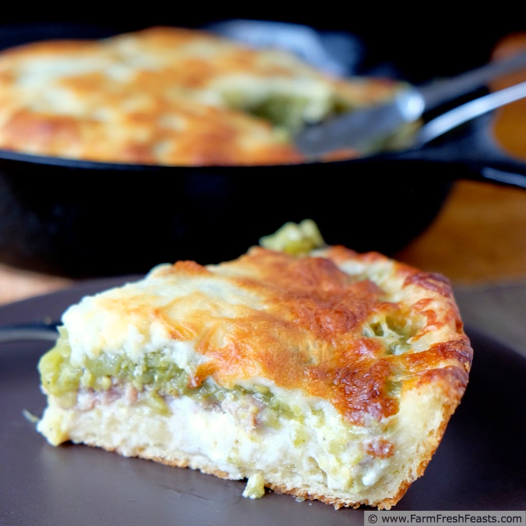 Farm Fresh Feasts Deep Dish Green Tomato & Goat Cheese Pizza