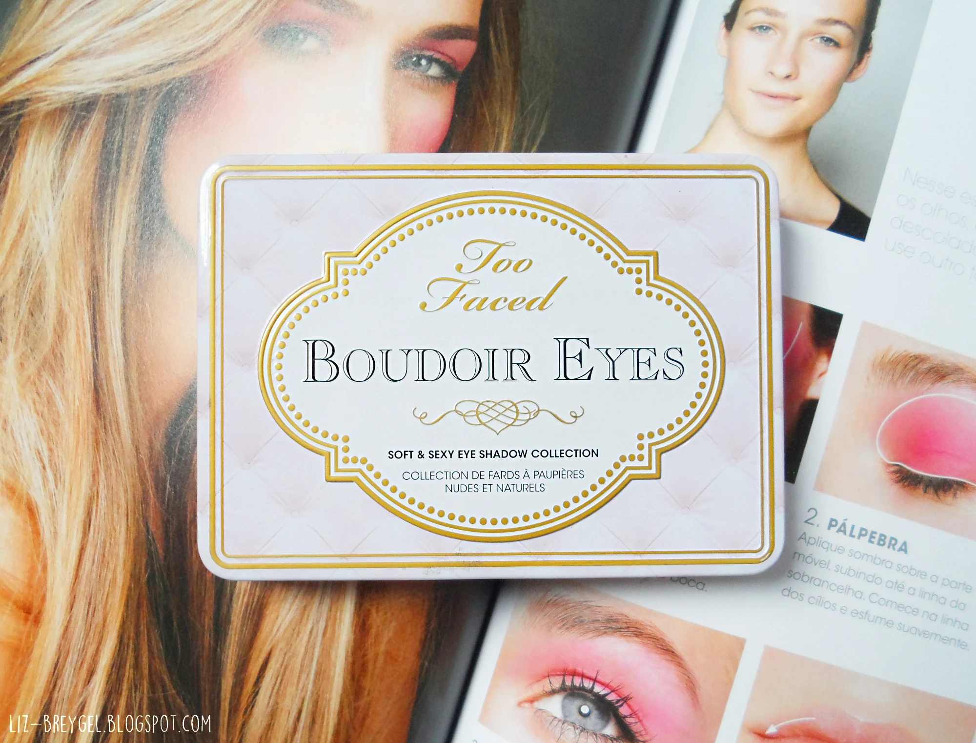 a versatile, day-to-night eyeshadow palette boudoir eyes by too faced cosmetic brand, see the full makeup review with pictures and swatches by blogger Liz Breygel.
