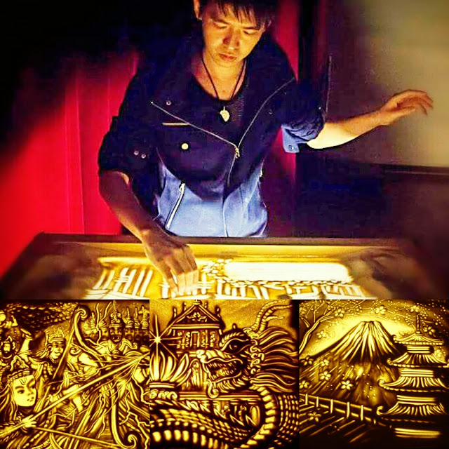 Singapore Sand Art Sand Artist Lawrence Sand Art Performance Creating a Story on Sand Art by