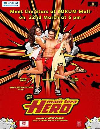 Main Tera Hero 2014 Hindi 140MB BRRip HEVC Mobile