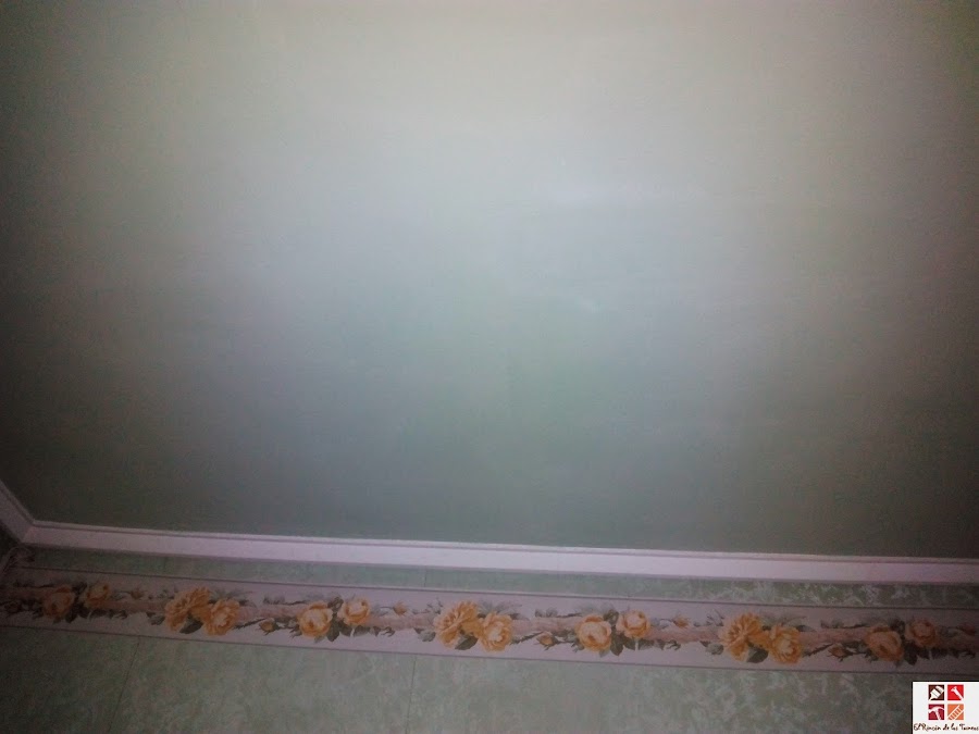 techo pintado en verde menta