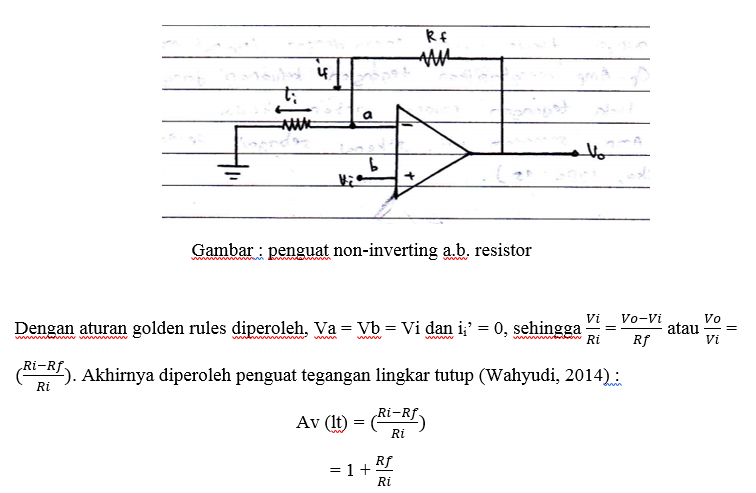 Laporan Praktikum Elektronika Dasar 2 Penguat Non Inverting Gammafis Blog