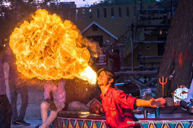 Fire play at Chokhi Dhani Jaipur
