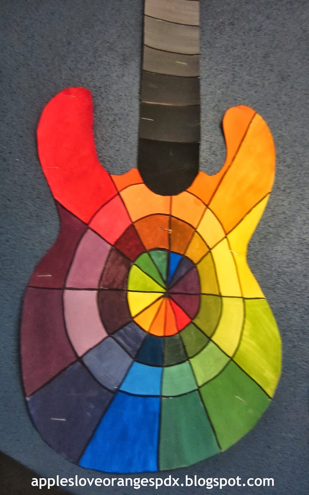 Mrs Art Teacher Complex Color Wheels And Guitars