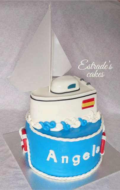 tarta barco de fondant 5