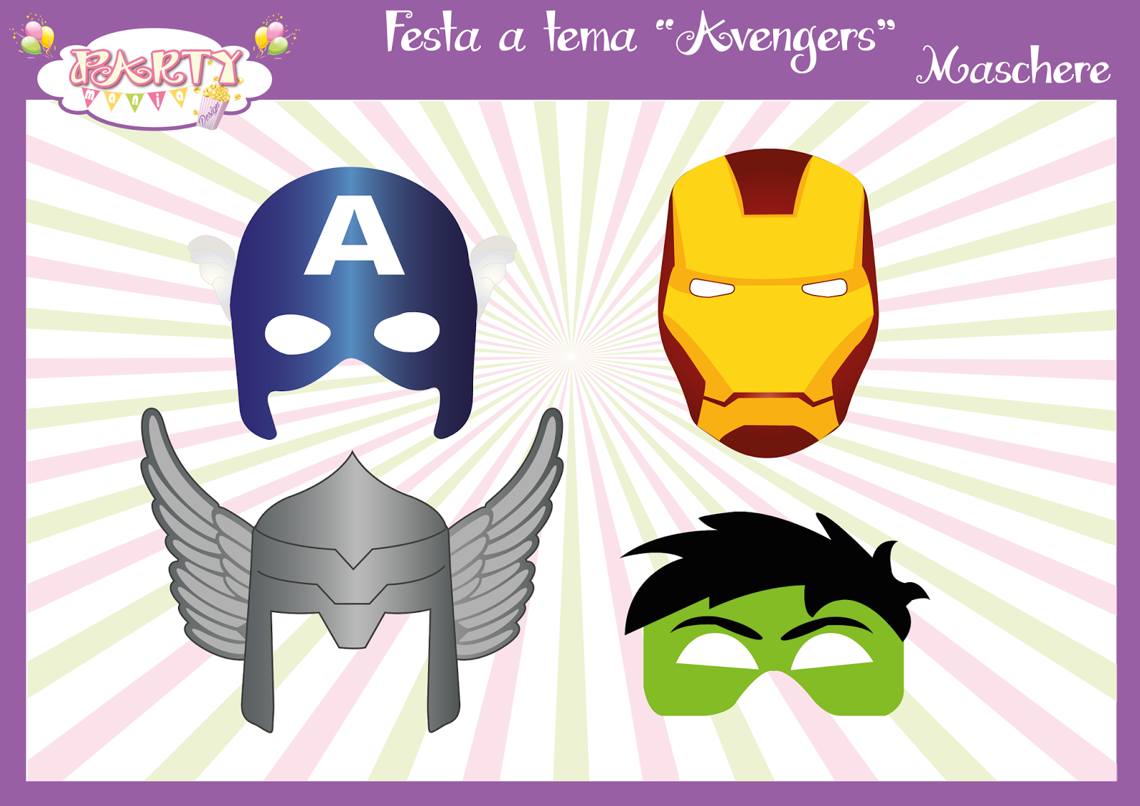 Maschere Avengers Mighty Per Feste - Set Multicolore Per Bambini E Adulti - Foto 13