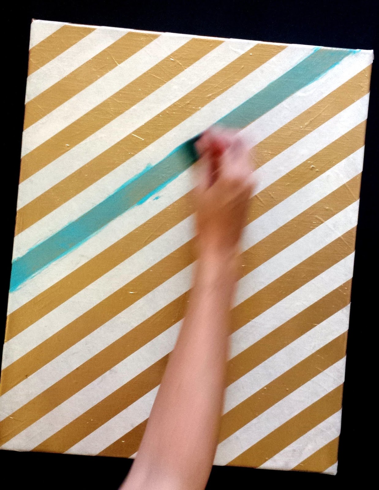 Tied Ribbon Striped Canvas Artwork