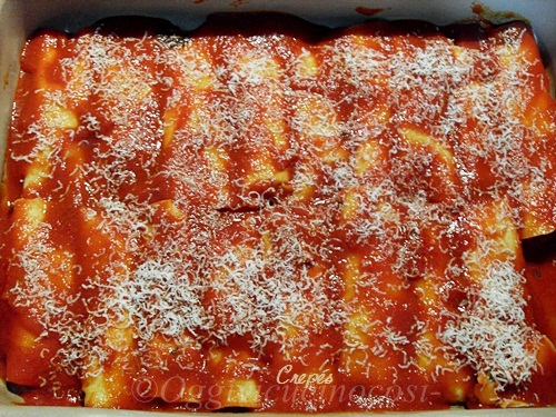 Cannelloni di crespelle con ricotta e spinaci al sugo di salsiccia©L.Oggivicucinocosi