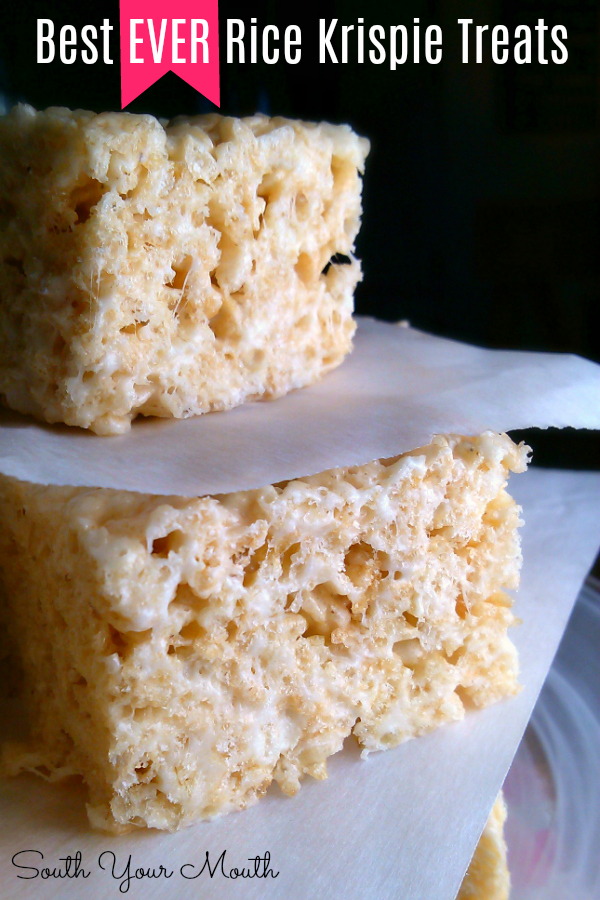 These are THE best Rice Krispie Treats EVER! These aren’t your plain-jane, back-of-the-box-recipe crispy rice treats. Rich and luxurious crispy rice treats with extra butter, vanilla and double the marshmallows.