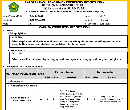 Download Aplikasi RAPORT Kurikulum 2013 ( RAPORT K13