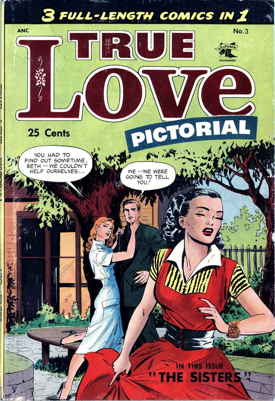 Matt Baker golden age 1950s romance comic book cover - True Love Pictorial #3