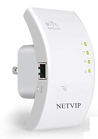 NETVIP Wifi Extender Wireless Repeater WiFi Booster 300Mbps 2.4GHz,AP Repeater 