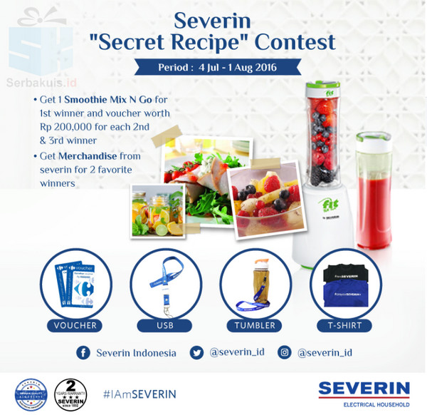 Kontes Secret Recipe Severin Berhadiah Smoothie Mix & Go