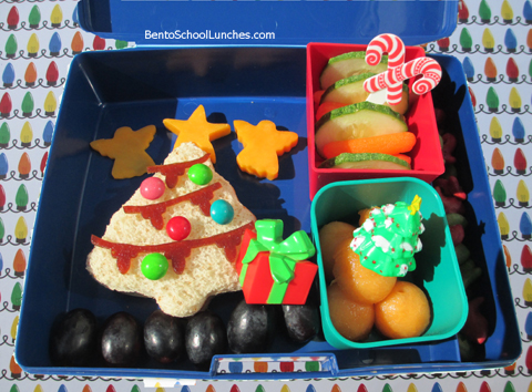 Christmas tree bento school lunches, Laptop Lunches