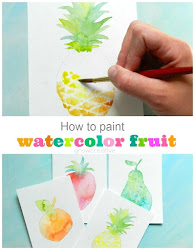 fruit paint watercolor textured pear pineapple painting eliseenghstudios