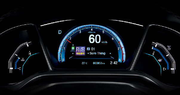 Honda Civic 2016 Malaysia Harga Dan Spesifikasi meter panel led Honda Civic 2016 Malaysia
